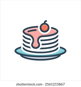 Vector colorful illustration icon for pancake