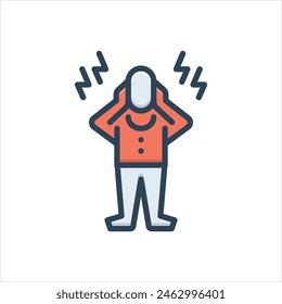 Vector colorful illustration icon for panic attack;