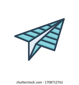 Vector colorful illustration icon for paper plane