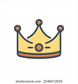 Vector colorful illustration icon for paper crown