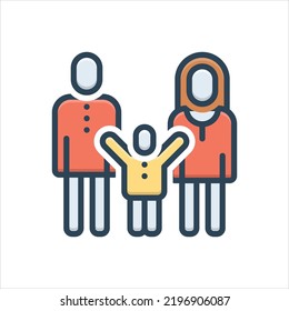 Vector colorful illustration icon for  parent