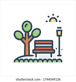 Vector colorful illustration icon for park