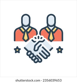 Vektorfarbiges Illustrationssymbol für Partner