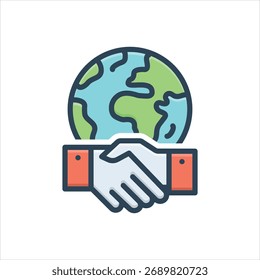 Icono colorido de la ilustración del Vector para la colaboración del socio