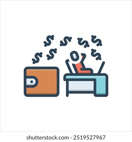 Vector colorful illustration icon for passive income