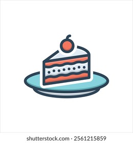 Vector colorful illustration icon for pastry