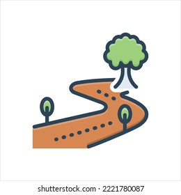 Icono de ilustración de color vectorial para ruta