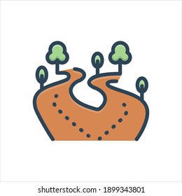 Icono de ilustración de color vectorial para rutas