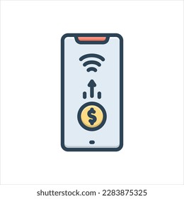 Vector colorful illustration icon for pay