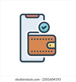 Vector colorful illustration icon for payment