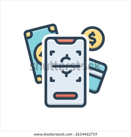 Vector colorful illustration icon for payment option
