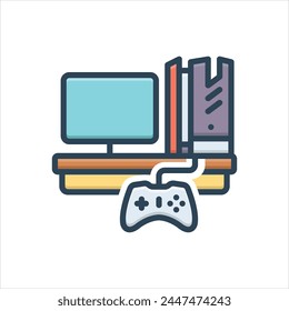 Vector colorful illustration icon for pc game