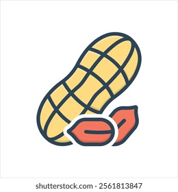 Vector colorful illustration icon for peanuts