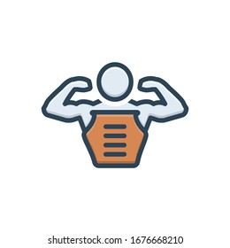 Vector colorful illustration icon for pectorals