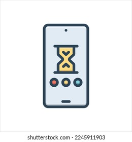 Vector colorful illustration icon for pending