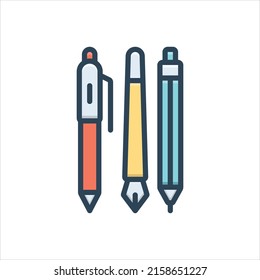 Vector colorful illustration icon for pens