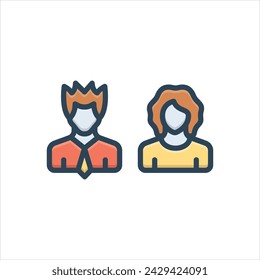 Vector colorful illustration icon for people