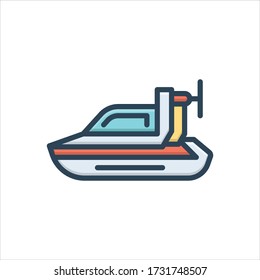 Vector colorful illustration icon for personal hovercraft