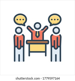 Vector colorful illustration icon for persuade