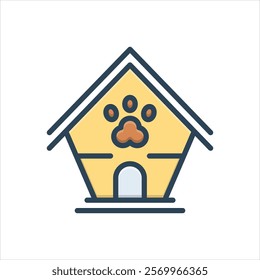 Vector colorful illustration icon for pet house