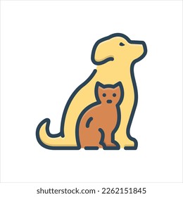 Vector colorful illustration icon for pets