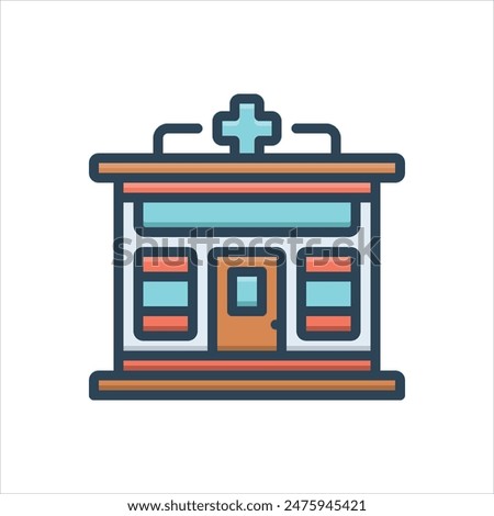 Vector colorful illustration icon for pharmacy