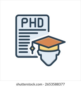 Vector colorido icono de ilustración para el doctorado