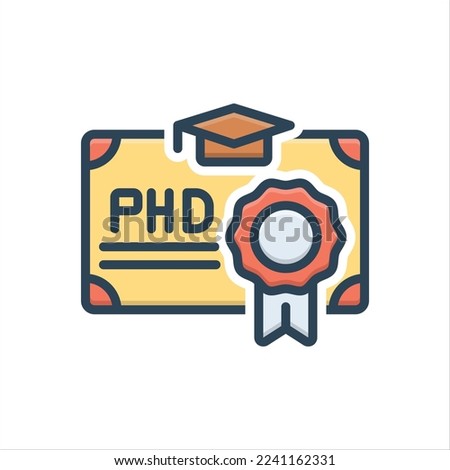 Vector colorful illustration icon for phd