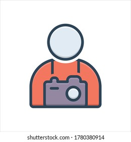 Vector colorful  illustration icon for photographer