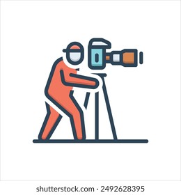 Vector colorful illustration icon for photographer