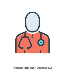 Vector colorful illustration icon for physician