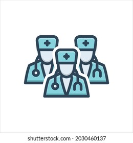 Vector colorful illustration icon for  physicians