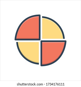 Icono de ilustración de color vectorial para gráfico circular