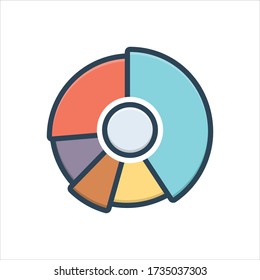 Vector colorful illustration icon for pie chart