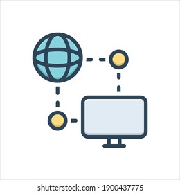 Vector colorful illustration icon for ping