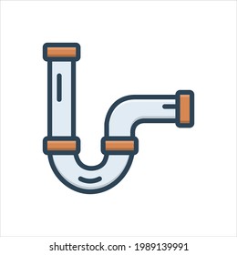 Vector colorful illustration icon for   pipe