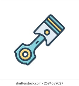 Vector colorful illustration  icon for piston