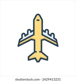 Vector colorful illustration icon for plane