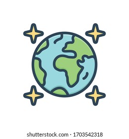 Vector colorful illustration icon for planet earth