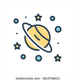 Vector colorful illustration icon for   planet