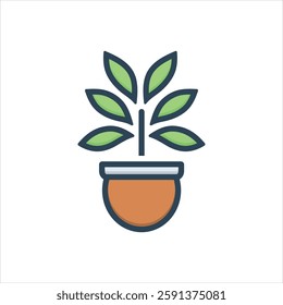 Vector colorful illustration icon for plant