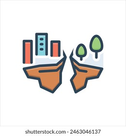 Vector colorful illustration icon for plate tectonics