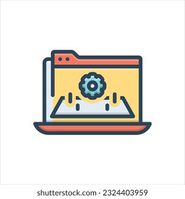 Vector colorful illustration icon for platform