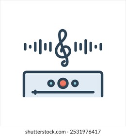 Ícone de ilustração colorido vetorial para a lista de reprodução