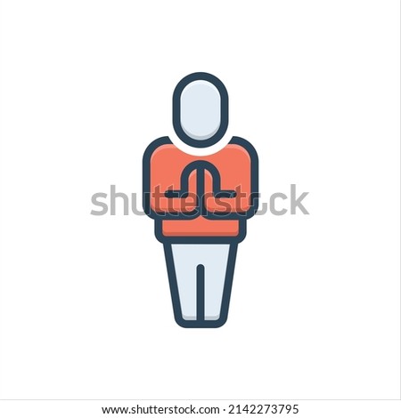 Vector colorful illustration icon for please