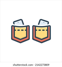 Icono de ilustración de color vectorial para bolsillos