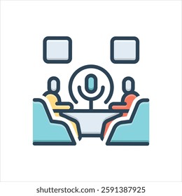 Vector colorful illustration icon for podcast