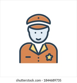 Vector colorful illustration icon for police