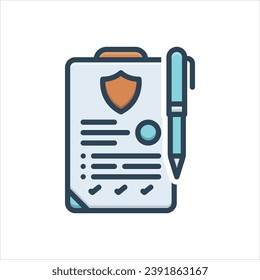 Vector colorful illustration icon for policy