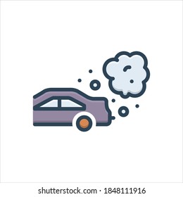 Icono de ilustración de color vectorial para la contaminación